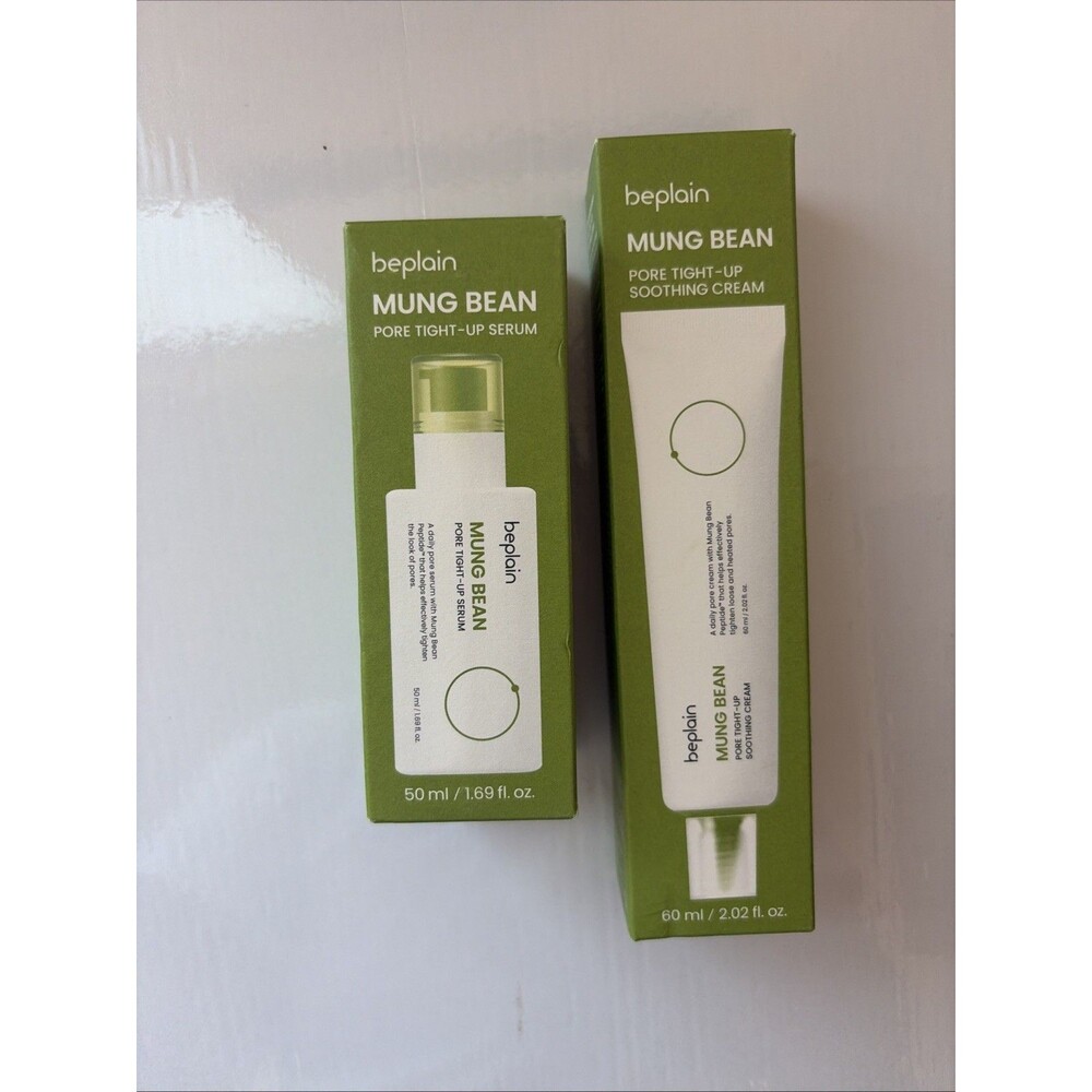 beplain Mung Bean Skincare Set Pore Tight-Up Serum 50ml & Soothing Cream 60ml
